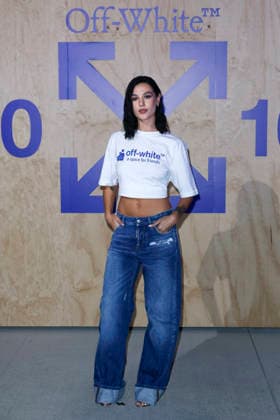 MFW Spring Summer 2027 Off-White™ 10x10 Imaginary Palace Party MP MILAN, ITALY - SEPTEMBER 23: Megghi Galo attends Off-White™ 10x10 Imaginary Palace during Milan Fashion Week Womenswear Spring Summer 2027 on September 23, 2026 in Milan, Italy. Photo by Marco Piovanotto Abacapress.com Milan Italy  Copyright: xPiovanottoxMarco ABACAx