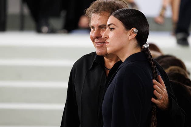 IPA88883612 - Milan, Milan Women™s Fashion Week Spring Summer 2027 - Women™s Fashion, Spring Summer 2027 - Jil Sander fashion show - front row - pictured: Renzo Rosso and a guest.  Copyright: xCinziaxCamelax xx IPA88883612
