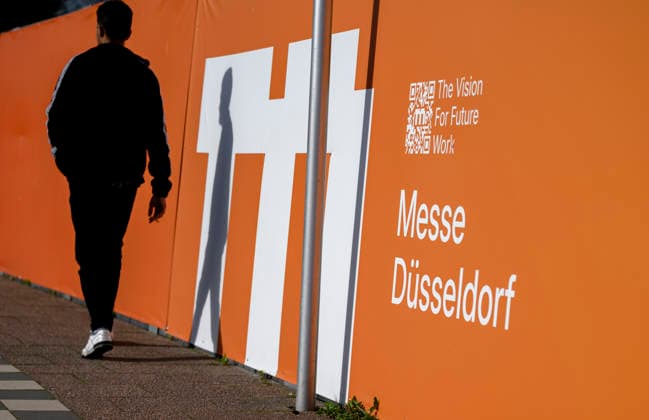 Visitors on their way to Messe Düsseldorf, the REHACARE trade fair for rehabilitation and nursing care, September 23–26, 2026, in Düsseldorf, Germany