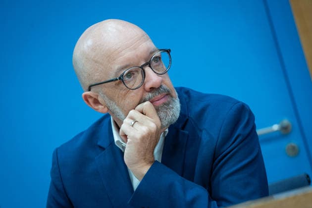 Joint Economic Forecast, Fall 2026, by the Economic Research Institutes: Timo Wollmershäuser, ifo Institute; Leibniz Institute for Economic Research at the University of Munich e.V.; Federal Press Conference in Berlin; Joint Economic Forecast, Fall 2026, by the Economic Research Institutes, Berlin, Berlin, Germany, Federal Press Conference Building