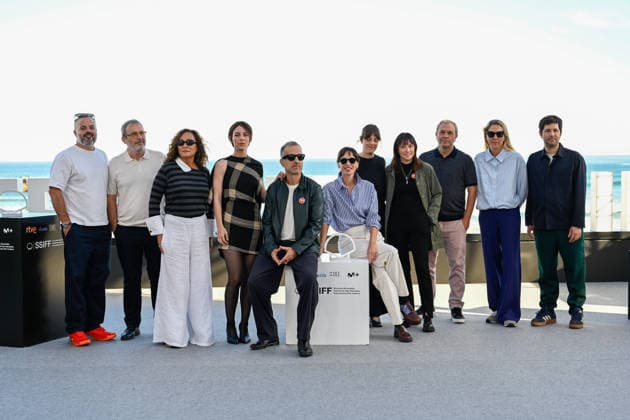 Presentation of the film *Sants* at the San Sebastián Film Festival Director Mikel Gurrea, and the actresses—Ariadna Gil, Victoria Luengo, and Eulàlia Ramon—during the presentation of the film *Sants* at the San Sebastián Film Festival, held at the Kursaal Conference Center on September 24, 2026, in San Sebastián, Guipúzcoa, Basque Country, Spain. The feature film, which follows Lali, a woman who returns to Barcelona to care for her terminally ill mother, is being screened in the Official Selection of the San Sebastián Film Festival, competing for the prestigious Golden Shell. September 24, 2026, Spain  Copyright: xArnaitzxRubiox 7795732