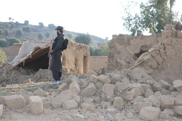 4 killed in Afghanistan in Pakistani airstrikes after Afghan drone incursions KANDAHAR, AFGHANISTAN - SEPTEMBER 24: Security forces stand guard after four people were killed in fresh airstrikes by Pakistan inside three provinces of Afghanistan, Kandahar, Paktia, and Khost provinces on September 24, 2026. Stringer Anadolu Kandahar Afghanistan. Editorial use only. Please get in touch for any other usage.  Copyright: x2026xAnadoluxStringerx
