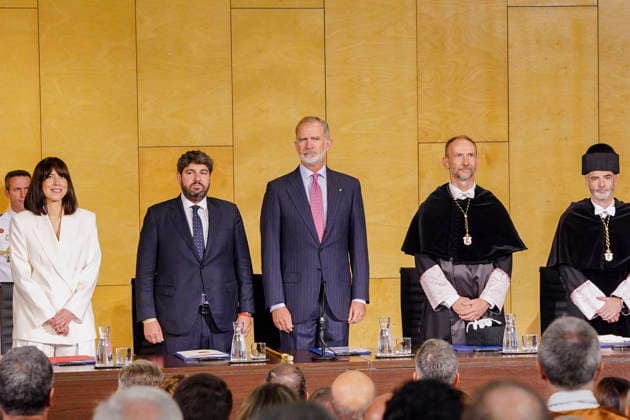 Felipe VI Attends the Opening of the 2026–27 Academic Year at the Polytechnic University of Cartagena King Felipe VI, accompanied by the president of the Region of Murcia, Fernando López Miras, attended the opening of the 2026–2027 academic year, in the auditorium of the Polytechnic University of Cartagena, on September 24, 2026, in Cartagena, Region of Murcia, Spain. This event marks the official start of the academic year for the more than two million college students who will attend classes in Spain. SEPTEMBER 24, 2026, Spain  Copyright: xRobertoxPlazax 7796043