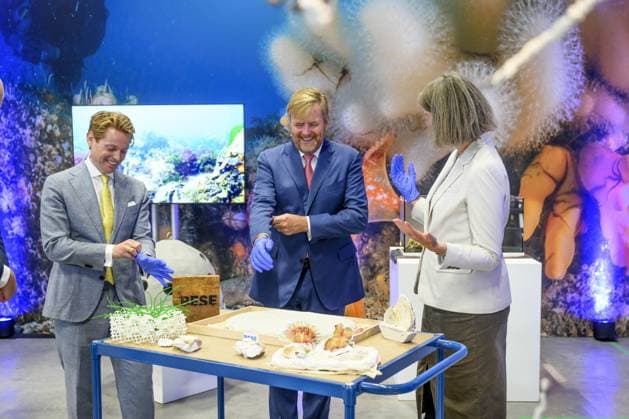 King Willem-Alexander Visits Wind Farm - Netherlands King Willem Alexander pays a working visit to De Rijke Noordzee and the onshore service base of Ecowende in IJmuiden, Netherlands on September 24, 2026. The visit focuses on the energy transition, nature restoration, and food supply in the North Sea. Photo by NLBeeld Patrick van Emst Bruno Press ABACAPRESS.COM Netherlands  Copyright: xBrunoxPress ABACAx