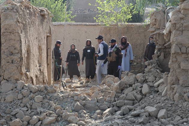 (260924) -- KHOST, Sept. 24, 2026 -- This photo taken on Sept. 24, 2026 shows a view of a village after an airstrike in Khost, Afghanistan. At least four people were killed in airstrikes carried out by the Pakistani military across three Afghan provinces on Thursday, the Afghan government said. The strikes hit southern Kandahar province as well as the eastern provinces of Paktia and Khost, Afghan government spokesman Zabihullah Mujahid said in a statement. Describing the attacks as brutal aggression, Mujahid said that these shameless acts of aggression and attacks by the Pakistani military regime will be met with an appropriate response through a decisive stance. Pakistan s Minister for Information and Broadcasting Attaullah T 