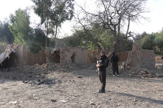 (260924) -- KHOST, Sept. 24, 2026 -- This photo taken on Sept. 24, 2026 shows a view of a village after an airstrike in Khost, Afghanistan. At least four people were killed in airstrikes carried out by the Pakistani military across three Afghan provinces on Thursday, the Afghan government said. The strikes hit southern Kandahar province as well as the eastern provinces of Paktia and Khost, Afghan government spokesman Zabihullah Mujahid said in a statement. Describing the attacks as brutal aggression, Mujahid said that these shameless acts of aggression and attacks by the Pakistani military regime will be met with an appropriate response through a decisive stance. Pakistan s Minister for Information and Broadcasting Attaullah T 