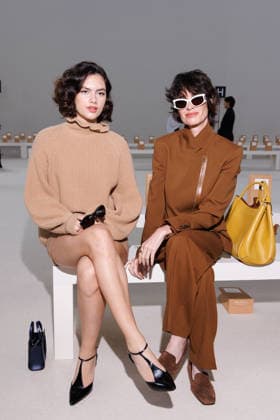 IPA88904438 - Milan, Milan Women™s Fashion Week Spring Summer 2027 - Women™s Fashion, Spring Summer 2027 - Max Mara fashion show - guests - Pictured: Ava Salazar and Paz Vega  Copyright: xCinziaxCamelax xx IPA88904438