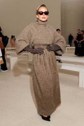 IPA88907377 - Milan, Milan Women™s Fashion Week Spring Summer 2027 - Women™s Fashion, Spring Summer 2027 - Max Mara fashion show - guests - Pictured: guests in the front row.  Copyright: xCinziaxCamelax xx IPA88907377