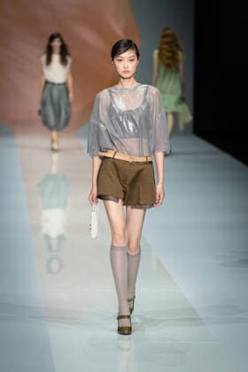 Anteprima fashion show during the Milan Fashion Week - Womenswear Spring Summer 2027 in Milan, Italy, on 24 September 2026. A model walks the runway at Anteprima fashion show during the Milan Fashion Week - Womenswear Spring Summer 2027 in Milan, Italy, on 24 September 2026., Credit:Stefano Costantino TTL Stefano Costantino Avalon Italy, Milan  Copyright: xStefanoxCostantinoxTTLx xStefanoxCostantinox xAvalonx 1137815177