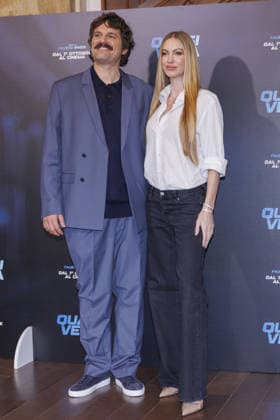 News - Photocall - QUASI VERA Frank Matano and Taylor Mega attend the photocall of the movie QUASI VERA on September 24, 2026 at hotel Sina Bernini Bristol, Rome, Italy Rome Hotel Sina Bernini Bristol Italy Copyright: xEmanuelaxVertollix xLiveMediax LPN_2692189