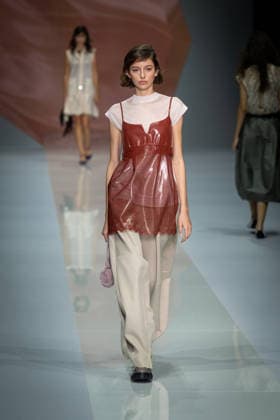 Anteprima fashion show during the Milan Fashion Week - Womenswear Spring Summer 2027 in Milan, Italy, on 24 September 2026. A model walks the runway at Anteprima fashion show during the Milan Fashion Week - Womenswear Spring Summer 2027 in Milan, Italy, on 24 September 2026., Credit:Stefano Costantino TTL Stefano Costantino Avalon Italy, Milan  Copyright: xStefanoxCostantinoxTTLx xStefanoxCostantinox xAvalonx 1137815214