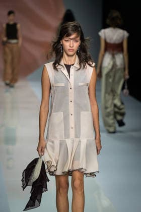 Anteprima fashion show during the Milan Fashion Week - Womenswear Spring Summer 2027 in Milan, Italy, on 24 September 2026. A model walks the runway at Anteprima fashion show during the Milan Fashion Week - Womenswear Spring Summer 2027 in Milan, Italy, on 24 September 2026., Credit:Stefano Costantino TTL Stefano Costantino Avalon Italy, Milan  Copyright: xStefanoxCostantinoxTTLx xStefanoxCostantinox xAvalonx 1137815238