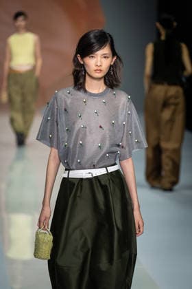 Anteprima fashion show during the Milan Fashion Week - Womenswear Spring Summer 2027 in Milan, Italy, on 24 September 2026. A model walks the runway at Anteprima fashion show during the Milan Fashion Week - Womenswear Spring Summer 2027 in Milan, Italy, on 24 September 2026., Credit:Stefano Costantino TTL Stefano Costantino Avalon Italy, Milan  Copyright: xStefanoxCostantinoxTTLx xStefanoxCostantinox xAvalonx 1137815267