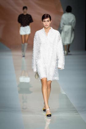 Anteprima fashion show during the Milan Fashion Week - Womenswear Spring Summer 2027 in Milan, Italy, on 24 September 2026. A model walks the runway at Anteprima fashion show during the Milan Fashion Week - Womenswear Spring Summer 2027 in Milan, Italy, on 24 September 2026., Credit:Stefano Costantino TTL Stefano Costantino Avalon Italy, Milan  Copyright: xStefanoxCostantinoxTTLx xStefanoxCostantinox xAvalonx 1137815330