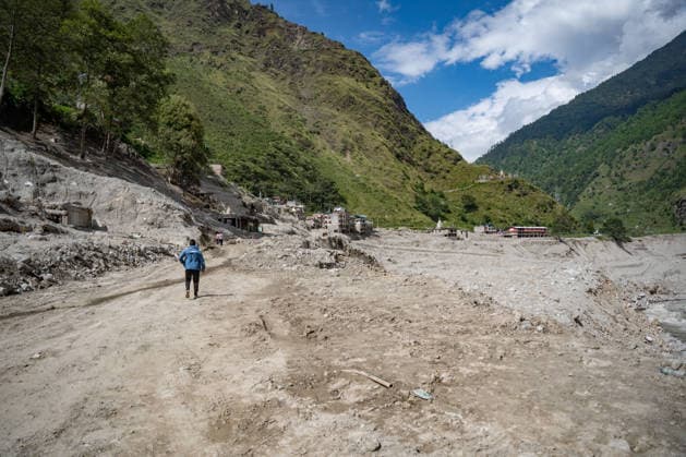 September 24, 2026, Rasuwa, Bagmati, Nepal: The flood has left much of Syabrubesi in ruins, with residents still searching for missing loved ones and struggling to come to terms with the devastation...Syabrubesi Bazaar in Rasuwa, one of the areas hardest hit by the August 26 flood in the Bhotekoshi River, has been largely devastated. Rasuwa Nepal  - ZUMAa308 20260924_znp_a308_014 Copyright: xChandraxBahadurxAlex