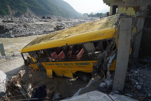 September 24, 2026, Nepal: A school bus swept away by the Bhote Koshi flood on August 26, 2026, at Betrawati, Uttargaya Rural Municipality-5, Rasuwa district. Nepal  - ZUMAa308 20260924_znp_a308_010 Copyright: xChandraxBahadurxAlex