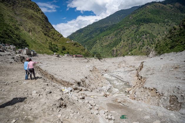 September 24, 2026, Rasuwa, Bagmati, Nepal: The flood has left much of Syabrubesi in ruins, with residents still searching for missing loved ones and struggling to come to terms with the devastation...Syabrubesi Bazaar in Rasuwa, one of the areas hardest hit by the August 26 flood in the Bhotekoshi River, has been largely devastated. Rasuwa Nepal  - ZUMAa308 20260924_znp_a308_019 Copyright: xChandraxBahadurxAlex