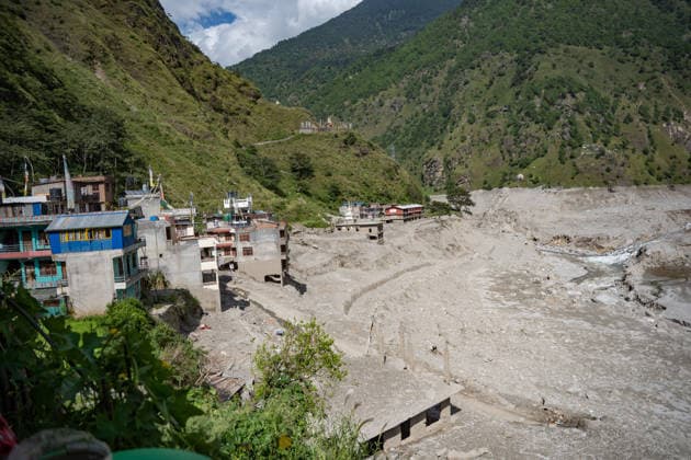 September 24, 2026, Rasuwa, Bagmati, Nepal: The flood has left much of Syabrubesi in ruins, with residents still searching for missing loved ones and struggling to come to terms with the devastation...Syabrubesi Bazaar in Rasuwa, one of the areas hardest hit by the August 26 flood in the Bhotekoshi River, has been largely devastated. Rasuwa Nepal  - ZUMAa308 20260924_znp_a308_021 Copyright: xChandraxBahadurxAlex