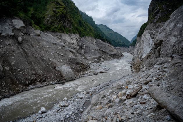 September 24, 2026, Rasuwa, Bagmati, Nepal: The flood has left much of Syabrubesi in ruins, with residents still searching for missing loved ones and struggling to come to terms with the devastation...Syabrubesi Bazaar in Rasuwa, one of the areas hardest hit by the August 26 flood in the Bhotekoshi River, has been largely devastated. Rasuwa Nepal  - ZUMAa308 20260924_znp_a308_026 Copyright: xChandraxBahadurxAlex