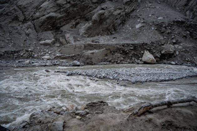 September 24, 2026, Rasuwa, Bagmati, Nepal: The flood has left much of Syabrubesi in ruins, with residents still searching for missing loved ones and struggling to come to terms with the devastation...Syabrubesi Bazaar in Rasuwa, one of the areas hardest hit by the August 26 flood in the Bhotekoshi River, has been largely devastated. Rasuwa Nepal  - ZUMAa308 20260924_znp_a308_028 Copyright: xChandraxBahadurxAlex