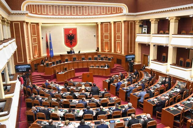 Albanian Parliament approves deployment of 40 military personnel to Gaza as part of International Stabilization Force TIRANA, ALBANIA - SEPTEMBER 24: A view of the Albanian Parliament as it approves the deployment of members of the Albanian Armed Forces to Gaza as part of the International Stabilization Force planned for deployment in the region, in Tirana, Albania on September 24, 2026. The bill concerning the participation of the Albanian Armed Forces in the military operation of the International Stabilization Force in Gaza received 106 votes in favor in the 140-seat parliament. No votes were cast against or abstained. Under the bill, up to 40 Albanian personnel are planned to participate in the operation. Olsi Shehu Anadolu Tirana A  Copyright: x2026xAnadoluxOlsixShehux