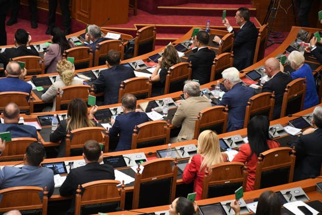 Albanian Parliament approves deployment of 40 military personnel to Gaza as part of International Stabilization Force TIRANA, ALBANIA - SEPTEMBER 24: A view of the Albanian Parliament as it approves the deployment of members of the Albanian Armed Forces to Gaza as part of the International Stabilization Force planned for deployment in the region, in Tirana, Albania on September 24, 2026. The bill concerning the participation of the Albanian Armed Forces in the military operation of the International Stabilization Force in Gaza received 106 votes in favor in the 140-seat parliament. No votes were cast against or abstained. Under the bill, up to 40 Albanian personnel are planned to participate in the operation. Olsi Shehu Anadolu Tirana A  Copyright: x2026xAnadoluxOlsixShehux