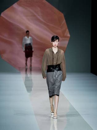 IPA88909218 - Milan, Milan Women™s Fashion Week Spring Summer 2027 - Women™s Fashion, Spring Summer 2027 - Anteprima fashion show - pictured on the runway: model  Copyright: xEmanuelexDexCarlix xEmanuelexDexCarlix IPA88909218