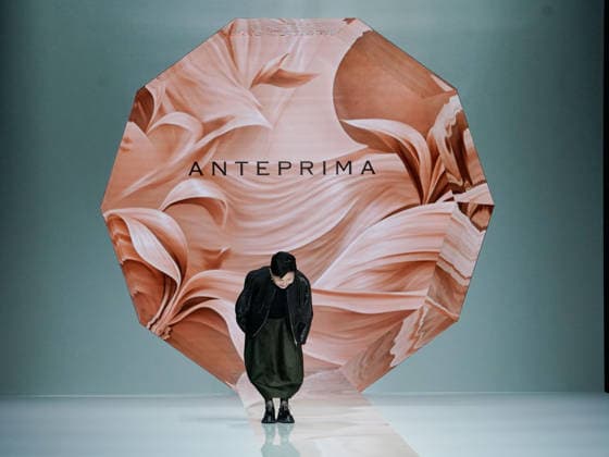 IPA88910903 - Milan, Milan Women™s Fashion Week Spring Summer 2027 - Women™s Fashion, Spring Summer 2027 - Anteprima fashion show - pictured on the runway: Izumi Ogino, designer  Copyright: xEmanuelexDexCarlix xEmanuelexDexCarlix IPA88910903