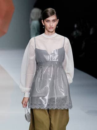 IPA88910013 - Milan, Milan Women™s Fashion Week Spring Summer 2027 - Women™s Fashion, Spring Summer 2027 - Anteprima fashion show - pictured on the runway: model  Copyright: xEmanuelexDexCarlix xEmanuelexDexCarlix IPA88910013
