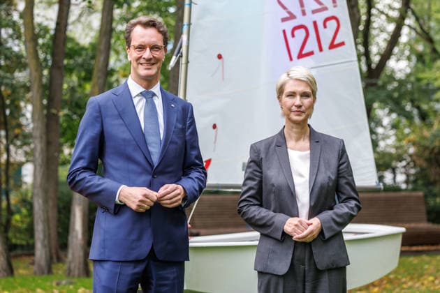 Bid for the Olympic and Paralympic Games in Cologne-Rhine-Ruhr: Minister President Hendrik Wuest and Minister President Manuela Schwesig at an event related to the bid for the Olympic and Paralympic Games in Cologne-Rhine-Ruhr on September 24, 2026, in Berlin, Berlin, Berlin, Germany, Westwind