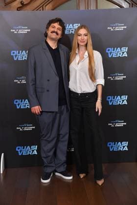 IPA88911522 - Rome, Hotel Bristol: Photocall for the film Quasi Vera ; Pictured: Frank Matano, Taylor Mega  Copyright: xVincenzoxLandix xLandi Provvisionatox IPA88911522