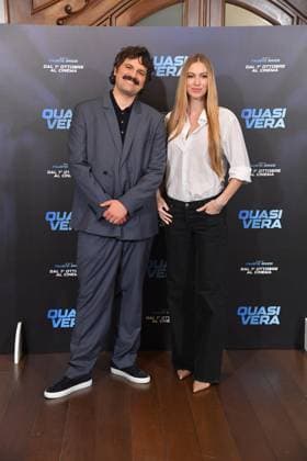 IPA88911546 - Rome, Hotel Bristol: Photocall for the film Quasi Vera ; Pictured: Frank Matano, Taylor Mega  Copyright: xVincenzoxLandix xLandi Provvisionatox IPA88911546