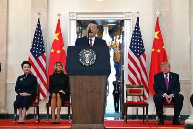 Chinese President Xi Jinping delivers remarks during a state visit welcoming ceremony hosted by President Donald Trump in the East Room of the White House in Washington DC on Thursday, September 24, 2026. Xi is on a three-day state visit to the U.S. and will hold talks with U.S. officials on tariffs, AI, and other issues.  WAX20260924825 AnnabellexGordon