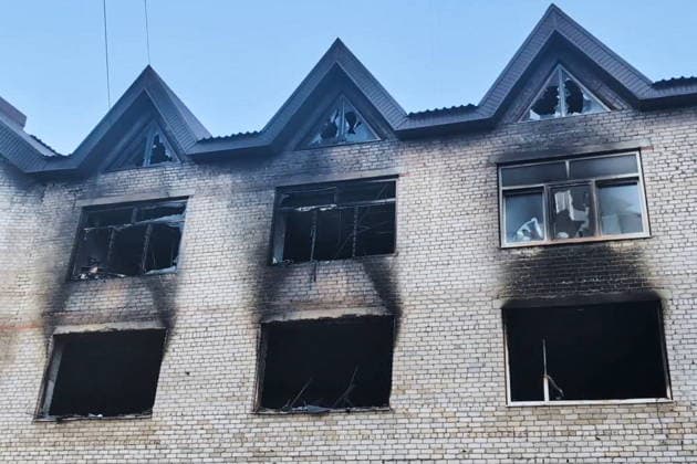 RUSSIA, STERLITAMAK - SEPTEMBER 24, 2026: The scene of a fire at the Solnechny shopping center. The fire broke out on the shopping center’s second floor on September 22, spreading over 2,100 sq meters and killing four people. Video grab. Best possible quality. Ilfat Kinzyabayev TASS  98243762