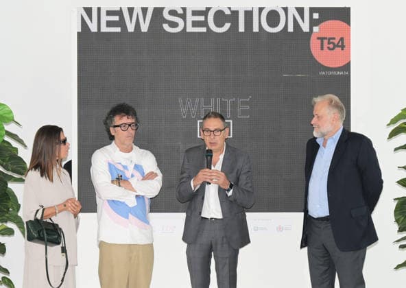 IPA88916996 - Milanoi, Italy WHITE Milano Fashion District Official Opening of the September 2026 Edition In the photo: Massimiliano Bizzi, Founder of WHITE; Brenda Bellei, CEO of WHITE; Moreno Vignolini, President of Confartigianato Moda; Antonio Bruzzone, General Manager of Bologna Fiere  Copyright: xNickxZonnax xNickxZonnax IPA88916996