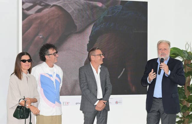 IPA88916997 - Milano, Italy WHITE Milano Fashion District Official opening of the September 2026 edition In the photo: Massimiliano Bizzi, Founder of WHITE; Brenda Bellei, CEO of WHITE; Moreno Vignolini, President of Confartigianato Moda; Antonio Bruzzone, General Manager of Bologna Fiere  Copyright: xNickxZonnax xNickxZonnax IPA88916997