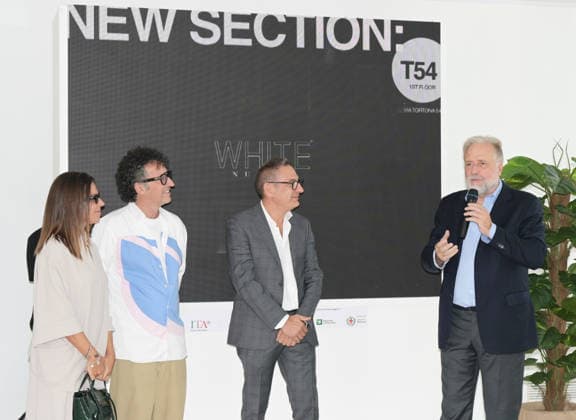IPA88916998 - Milanoi, Italy WHITE Milano Fashion District Official opening of the September 2026 edition In the photo: Massimiliano Bizzi, Founder of WHITE; Brenda Bellei, CEO of WHITE; Moreno Vignolini, President of Confartigianato Moda; Antonio Bruzzone, General Manager of Bologna Fiere  Copyright: xNickxZonnax xNickxZonnax IPA88916998