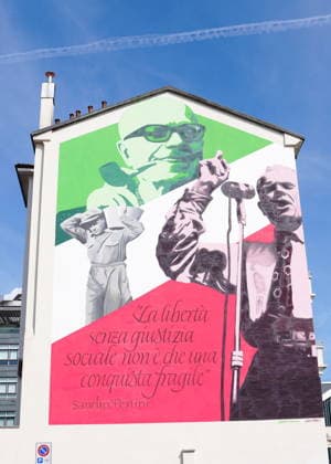 IPA88919417 - Milan, September 24, 2026: Unveiling of the mural dedicated to Sandro Pertini on Via Oglio  Copyright: xDuilioxPiaggesix xDuilioxPiaggesix IPA88919417