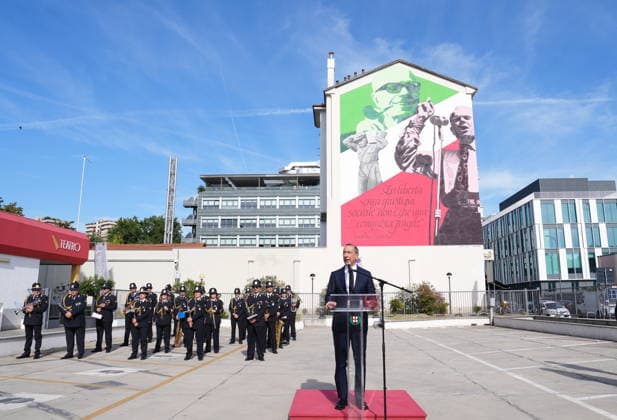 IPA88919427 - Milan, September 24, 2026: Unveiling of the mural dedicated to Sandro Pertini on Via Oglio with Giuseppe Sala  Copyright: xDuilioxPiaggesix xDuilioxPiaggesix IPA88919427