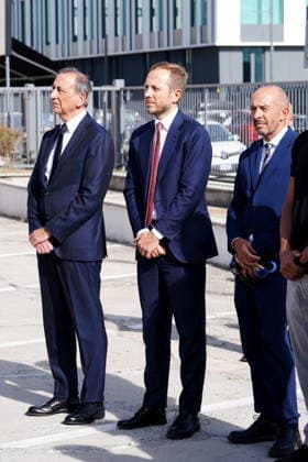 IPA88919437 - Milan, September 24, 2026: Unveiling of the mural dedicated to Sandro Pertini on Via Oglio, with Giuseppe Sala, Emmanuel Conte, and Marco Mazzei  Copyright: xDuilioxPiaggesix xDuilioxPiaggesix IPA88919437