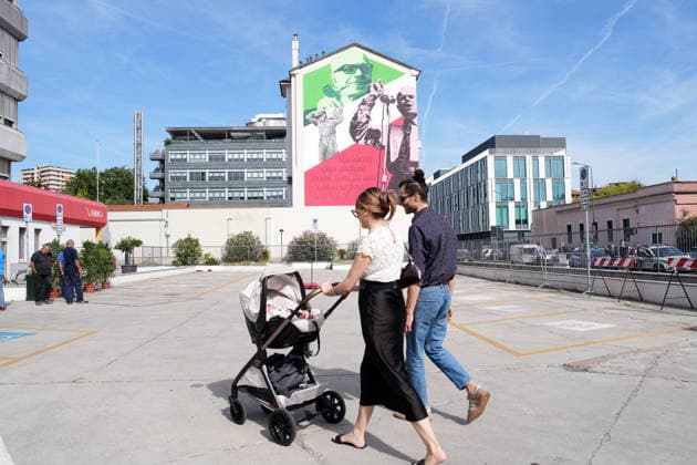 IPA88919497 - Milan, September 24, 2026: Unveiling of the mural dedicated to Sandro Pertini on Via Oglio  Copyright: xDuilioxPiaggesix xDuilioxPiaggesix IPA88919497