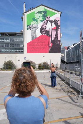 IPA88919507 - Milan, September 24, 2026: Unveiling of the mural dedicated to Sandro Pertini on Via Oglio  Copyright: xDuilioxPiaggesix xDuilioxPiaggesix IPA88919507