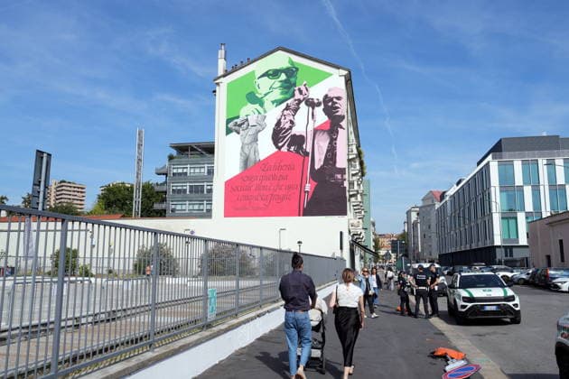 IPA88919543 - Milan, September 24, 2026: Unveiling of the mural dedicated to Sandro Pertini on Via Oglio  Copyright: xDuilioxPiaggesix xDuilioxPiaggesix IPA88919543