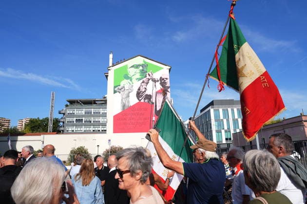 IPA88919574 - Milan, September 24, 2026: Unveiling of the mural dedicated to Sandro Pertini on Via Oglio  Copyright: xDuilioxPiaggesix xDuilioxPiaggesix IPA88919574