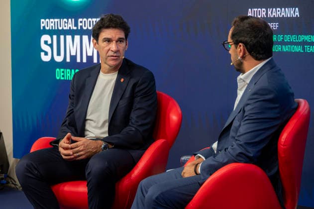 September 22, 2026, Lisbon, Lisbon, Portugal: AITOR KARANKA and oSCAR TOJO participating in the football panel at the Portugal Football Summit at the Cidade do Futebol in Oeiras. Lisbon Portugal - ZUMAr238 20260922_zip_r238_028 Copyright: xRicardoxRochax