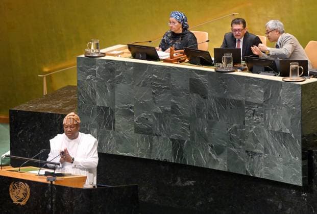 US UN General Assembly 9250333 24.09.2026 Ghanaian President John Dramani Mahama addresses the 81st United Nations General Assembly (UNGA) at the U.N. headquarters in New York City, the United States. Sergey Guneev Sputnik New York USA  Copyright: xSergeyxGuneevx