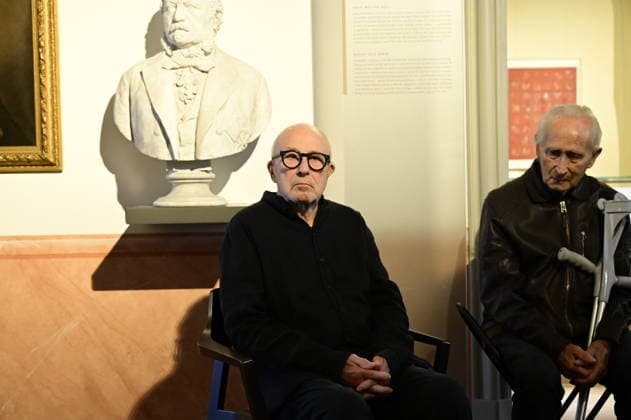 Hans Peter Menge at the opening of his art exhibition, Drawings and Prints, at the Graphic Arts Cabinet of the Görlitz Collections in the Barockhaus, Görlitz Museum of Cultural History, September 24, 2026 Copyright: xMatthiasxWehnertx