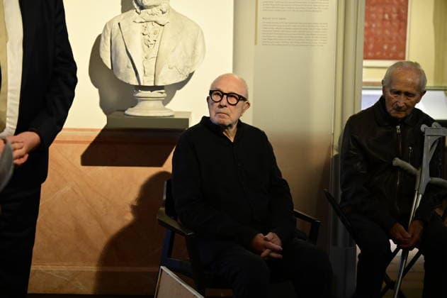 Hans Peter Menge at the opening of his art exhibition, Drawings and Prints, at the Graphic Arts Cabinet of the Görlitz Collections in the Barockhaus, Görlitz Museum of Cultural History, September 24, 2026 Copyright: xMatthiasxWehnertx