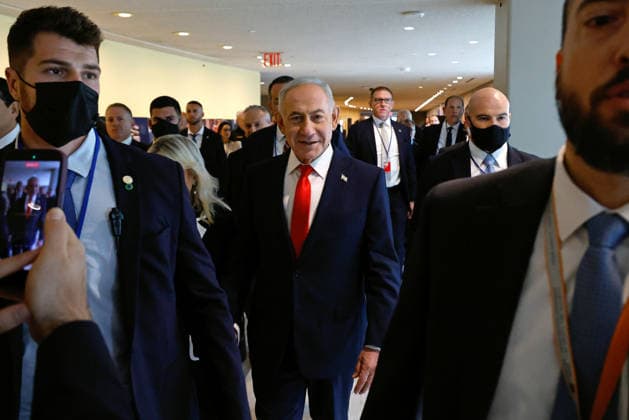 Prime Minister of Israel Benjamin Netanyahu.arrives before giving his speech at the UN General Assembly 81st session General Debate at the United Nations Headquarters on Thursday, September 24, 2026 in New York City.  NYP202609244011 PETERxFOLEY