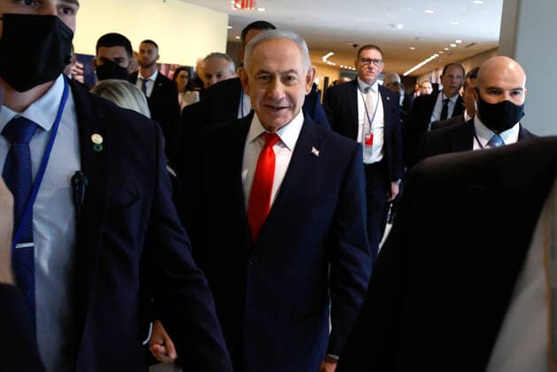 Prime Minister of Israel Benjamin Netanyahu.arrives before giving his speech at the UN General Assembly 81st session General Debate at the United Nations Headquarters on Thursday, September 24, 2026 in New York City.  NYP202609244017 PETERxFOLEY